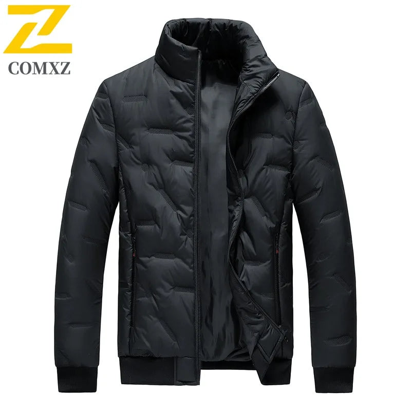 COMXZ Mens Parker Coat Branded Luxury Winter Padding Jacket For Office