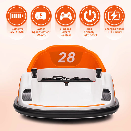 12V Ride On Bumper Car for Kids Ride on Toy Gifts Toddlers Electric Bumping Car with Remote Control, Battery Display, LED Lights