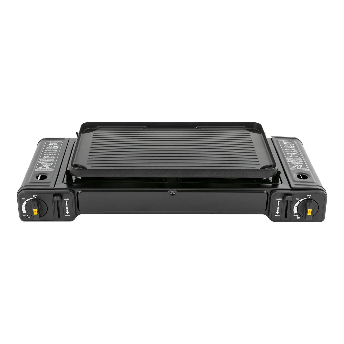 Double Head Barbecue Gas Stove With Baking Tray For Outdoor Use