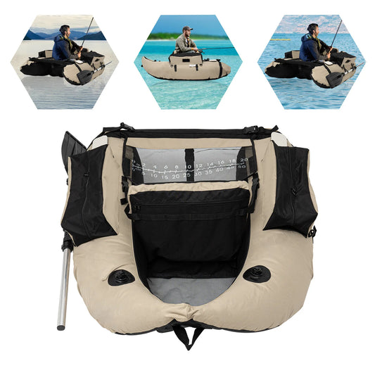 Portable Inflatable Fishing Dinghy Boat With Adjustable Backrest 130kg Capacity