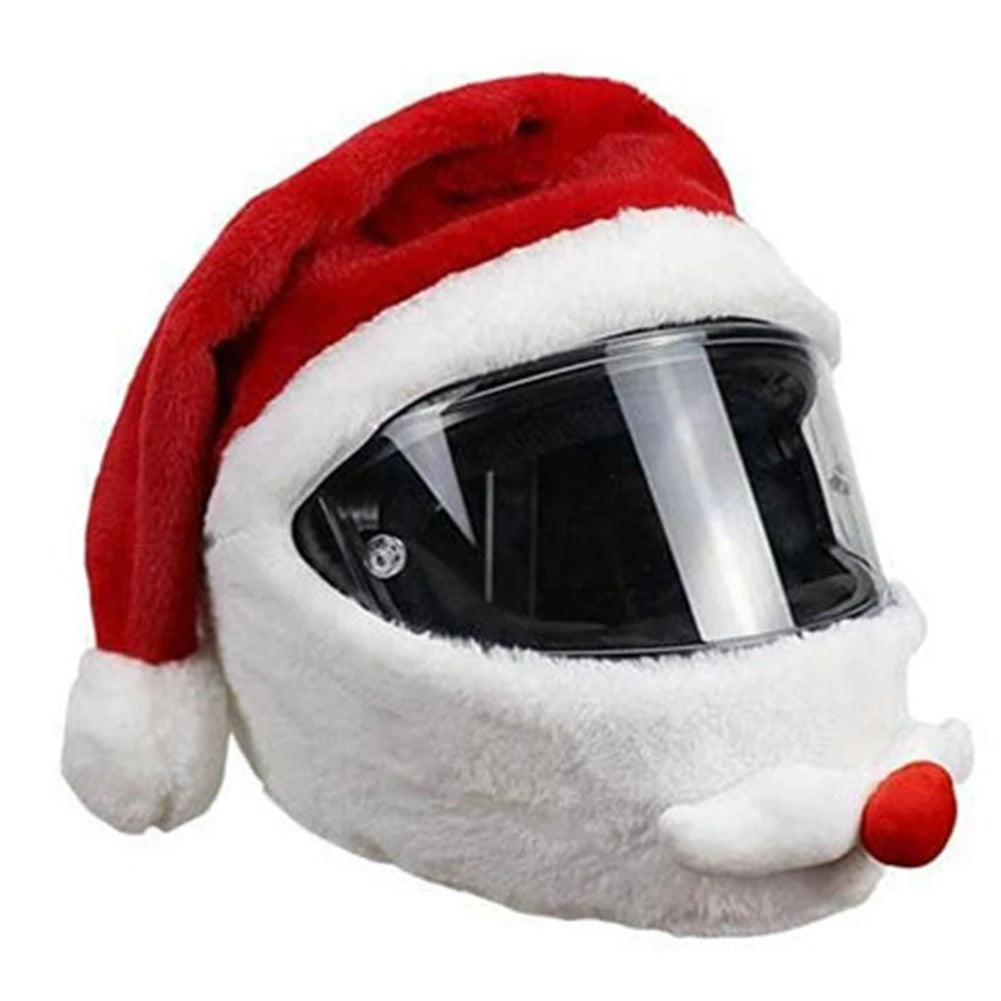 Santa Claus Plush Christmas Helmet Cover Full Face Motorcycle Helmets