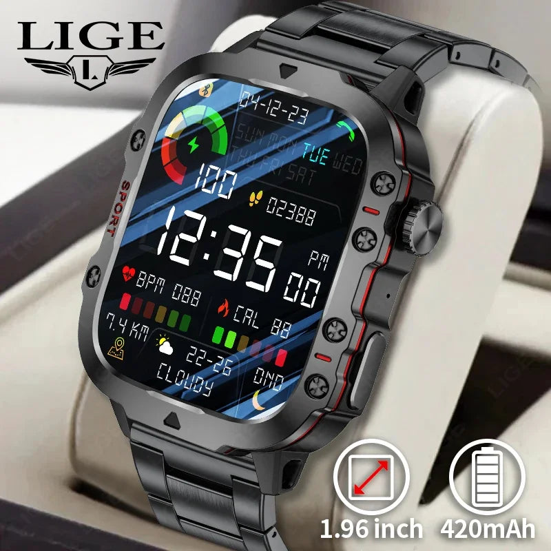 IP68 Rugged Military Smartwatch With Bluetooth Call For Android iOS