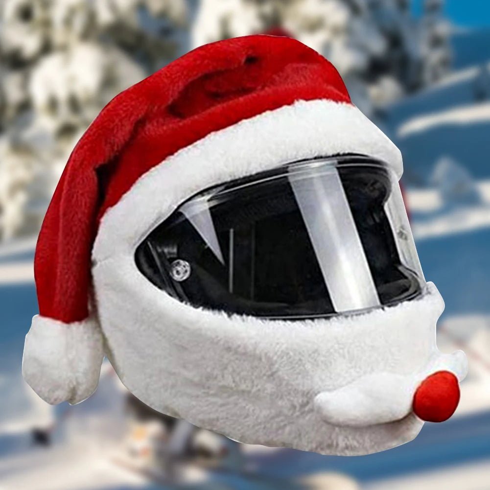 Santa Claus Plush Christmas Helmet Cover Full Face Motorcycle Helmets