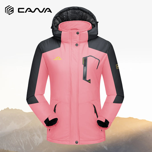 Women's Waterproof Insulated Ski Jacket With Hood Fleece Lined Snow Coat