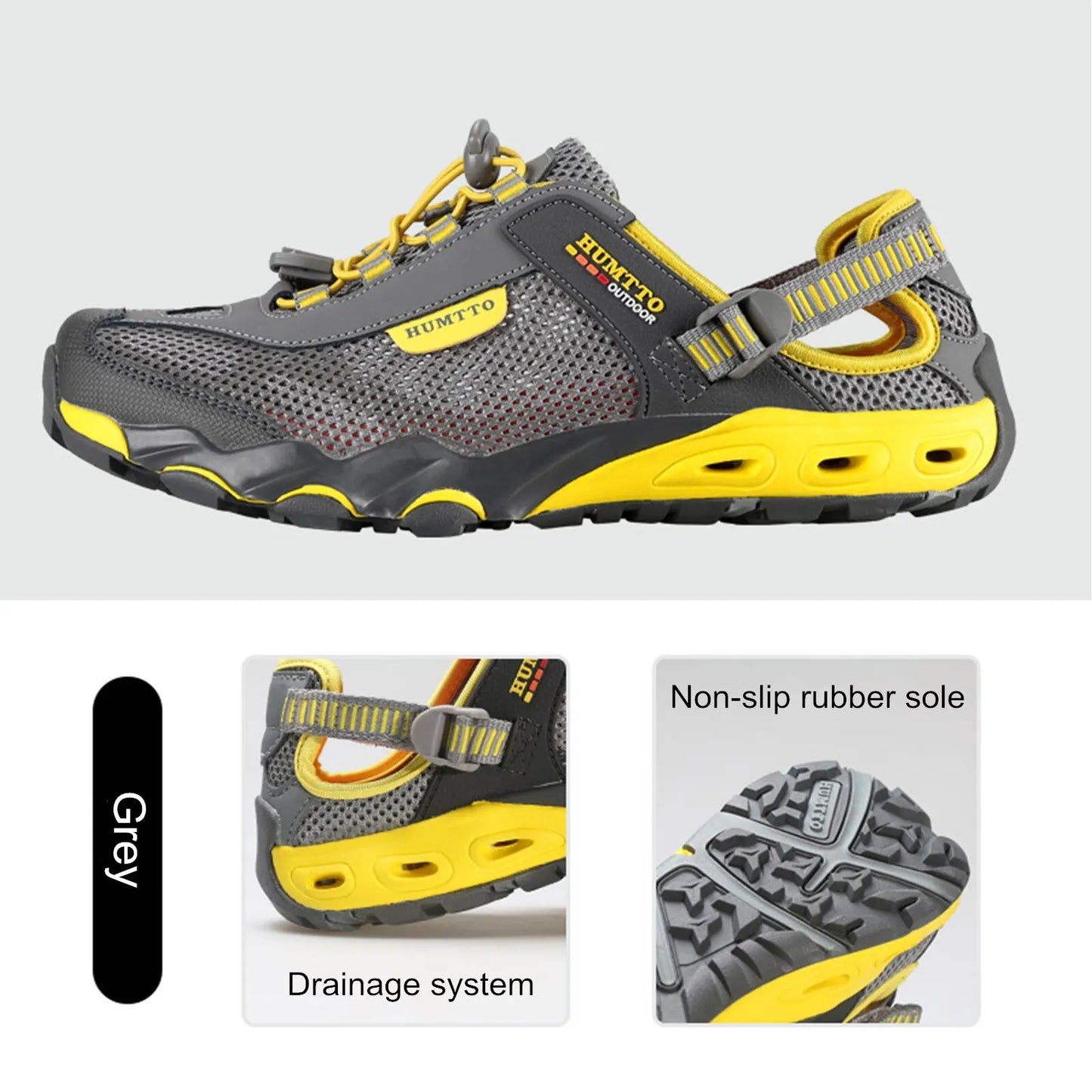 HUMTTO Men Summer Wading Hiking Shoes Breathable Quick Dry Trekking Sneakers