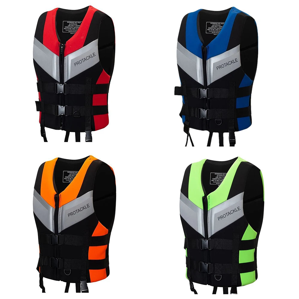 Neoprene Sea Life Jacket Adults Men Buoyancy Drifting Safety Vest Buckle Floating Foam Surfing Sailboard Racing Boats Kayaks