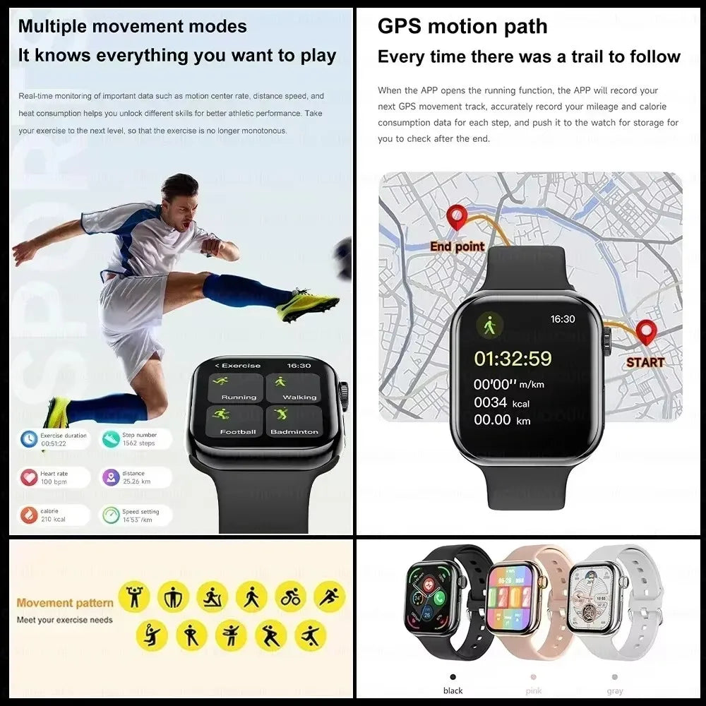 Nishan Apple Watch Style Smartwatch Body Temperature NFC Bluetooth