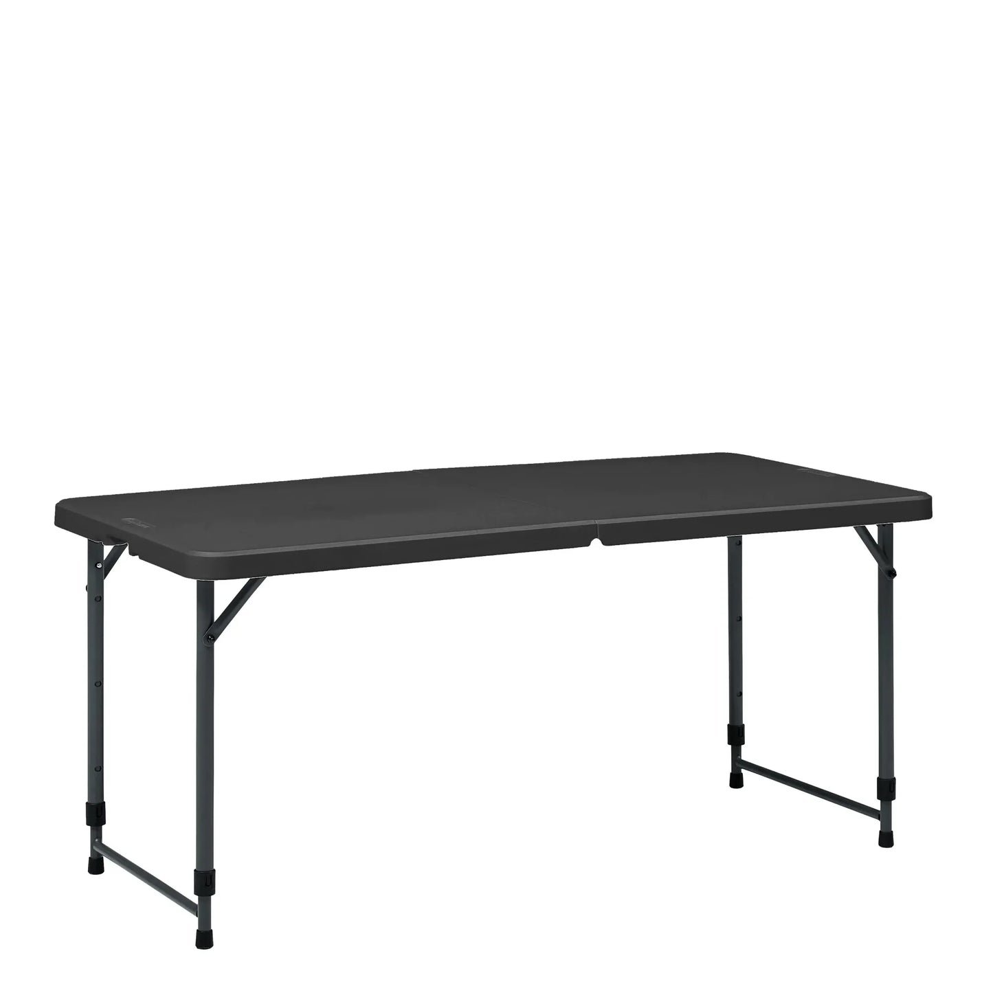 4 Foot Adjustable Height Folding Plastic Table, Black