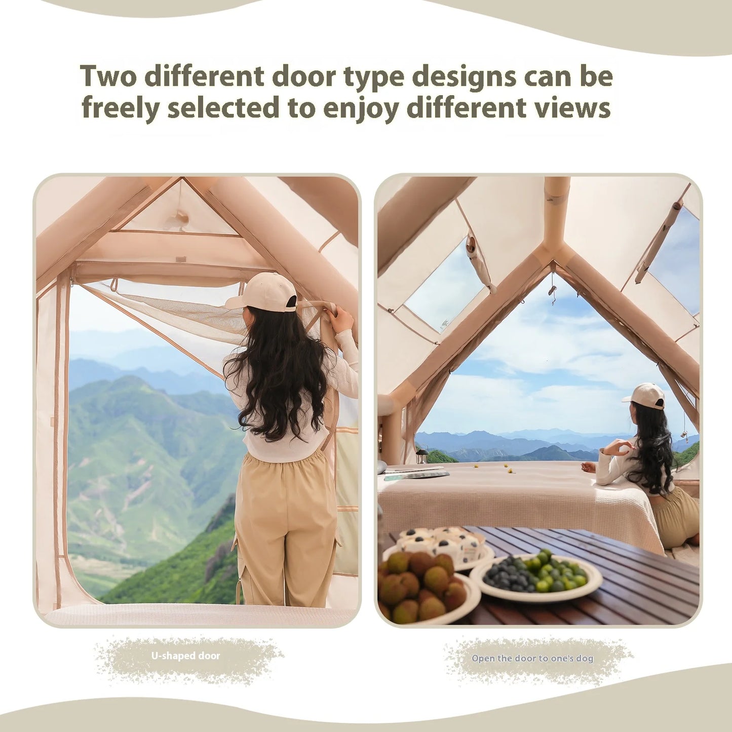 Inflatable Camping Tents For Adults Luxury Family 4 6 8 Person With Stove Plug