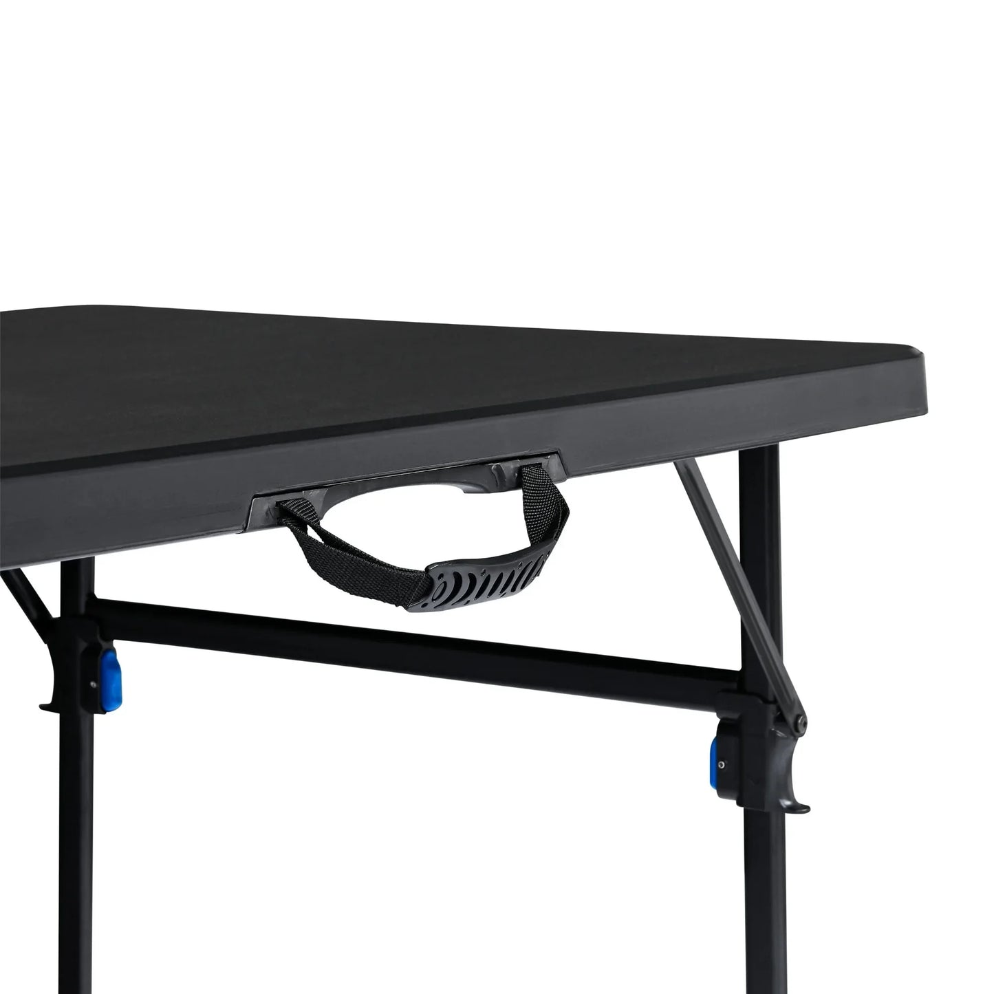 4 Foot Adjustable Height Folding Plastic Table, Black
