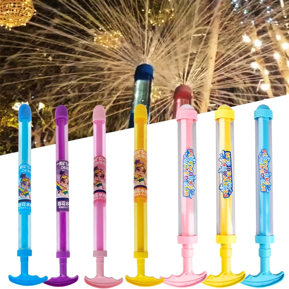 Fireworks Water Gun Beach Water Fighting Toy Pull-Out Sprinkler Toy Large Capacity Tube for Childs Adults for Bathing Pool Party