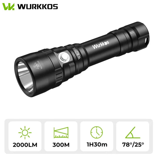 Wurkkos WK20S Diving Flashlight IPX8 2000 Lumen SST40 LED 4 Modes Rechargeable