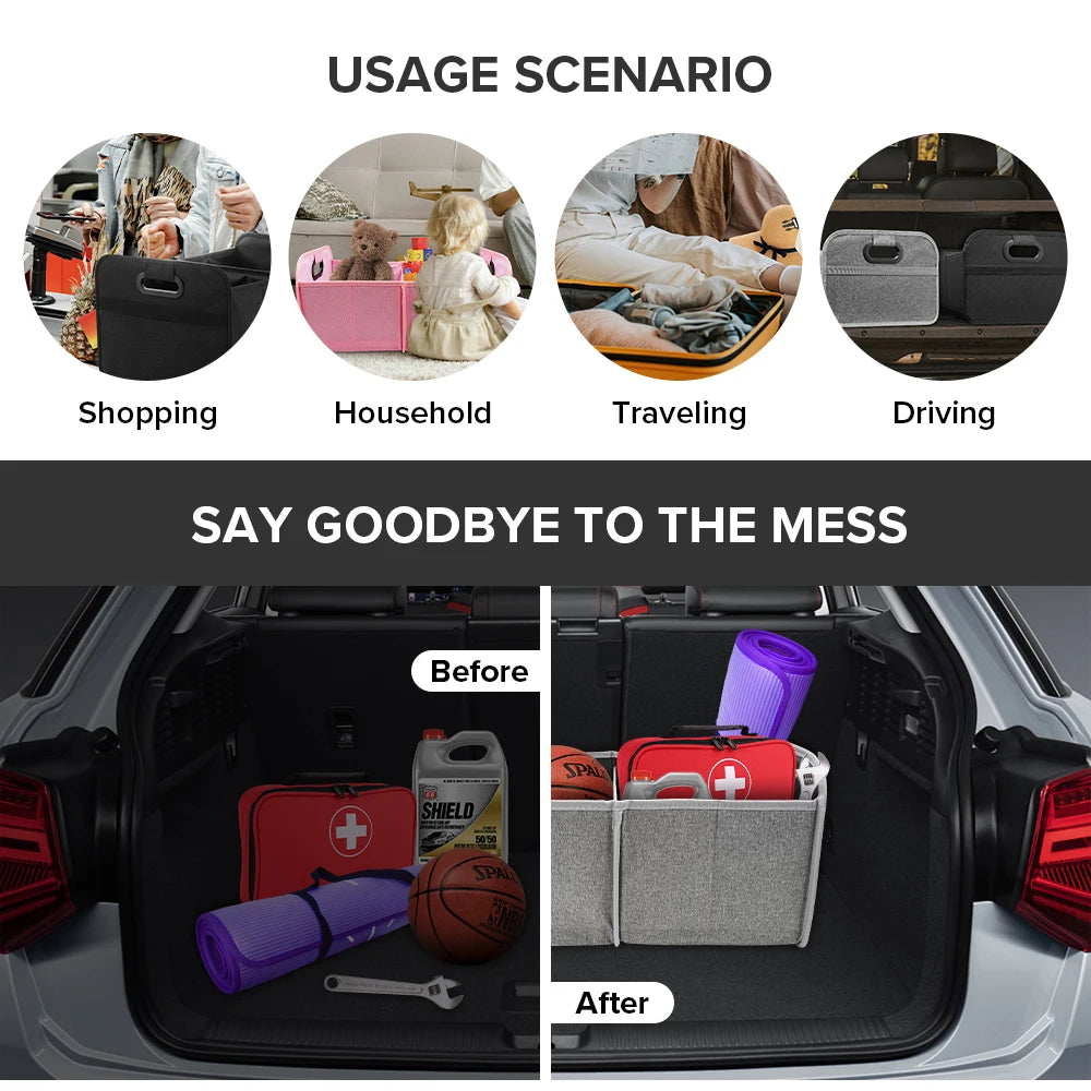 Foldable Portable Car Storage Box Trunk Organizer For Cars