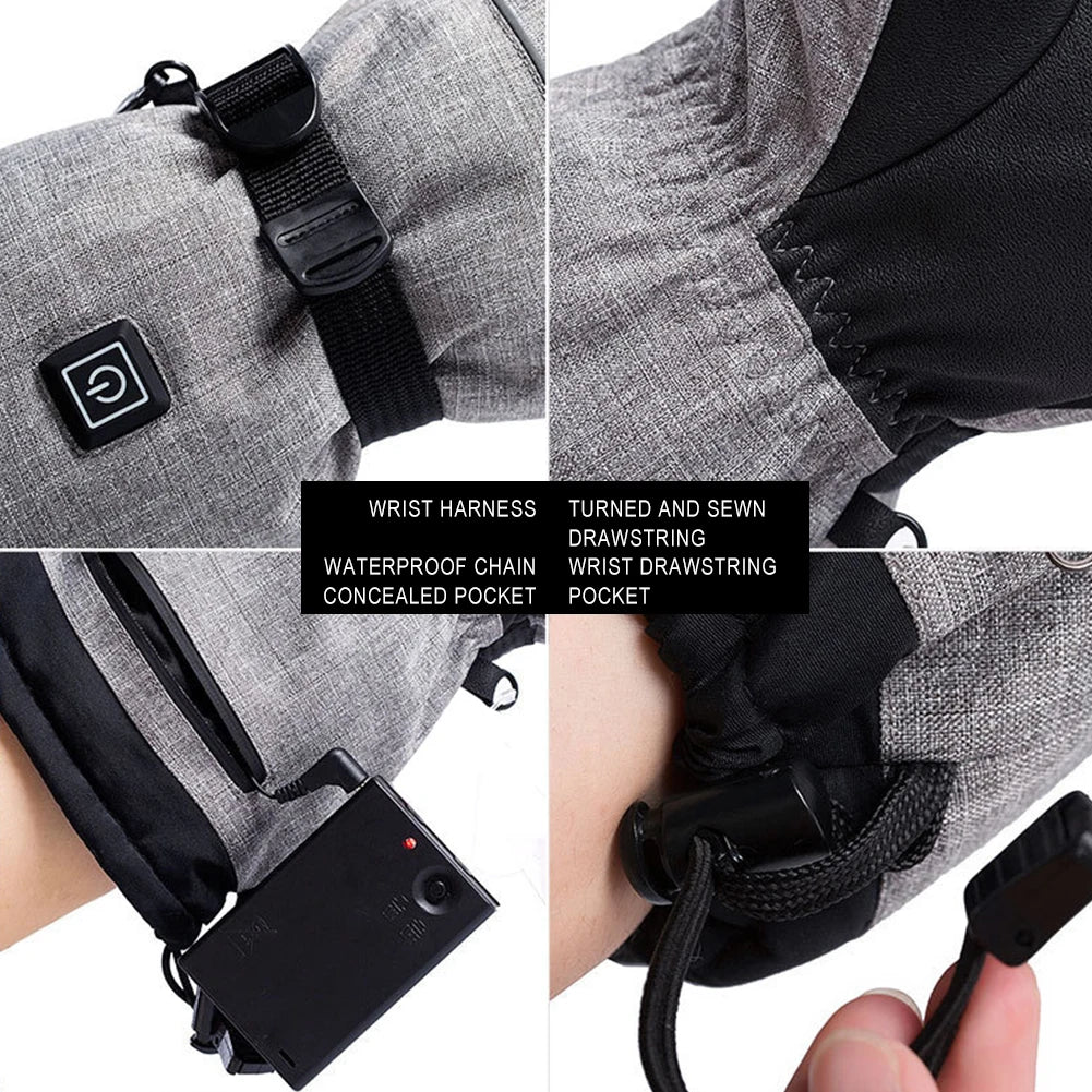 Hand Warmer Heated Gloves 5000mAh Battery Waterproof For Outdoor Activities