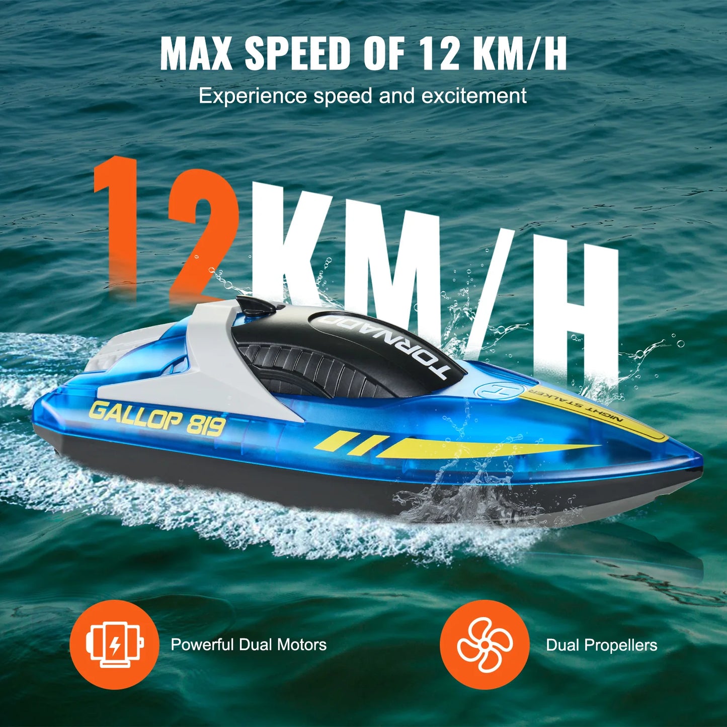 SucceBuy HJ819 RC Boat 2.4GHz High Speed Remote Control Racing Boat