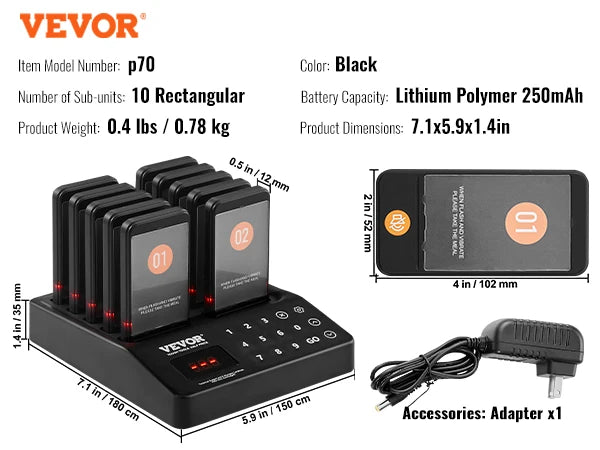 Succebuy Restaurant Pager System With Beepers And Vibration