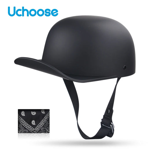 Uchoose Baseball Cap Helmet Motorcycle Vintage Retro Helmets Summer Open Face Scooter Cruiser Chopper Gangster DS Men Women Kid