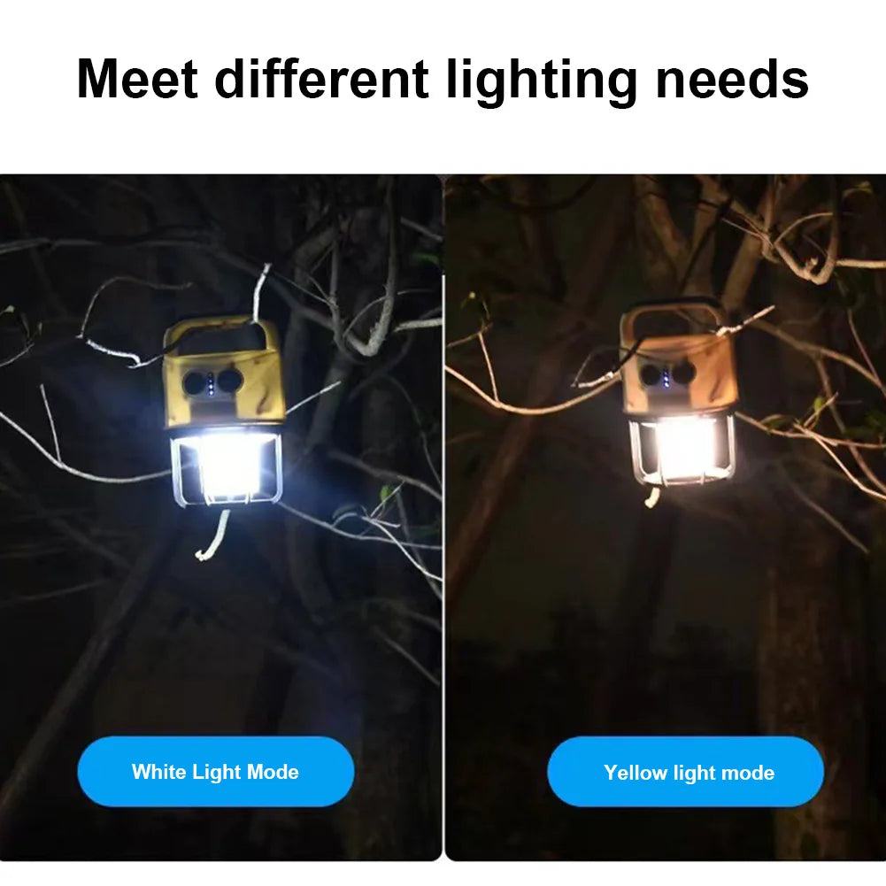 USB Rechargeable Portable LED Flashlight 1200mAh Camping Lantern 4 Lighting Modes