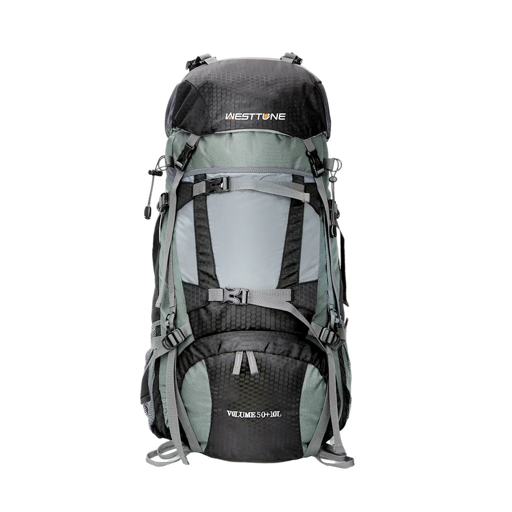 WestTune 60L Explorer Internal Frame Backpack With Rain Cover Hiking Camping