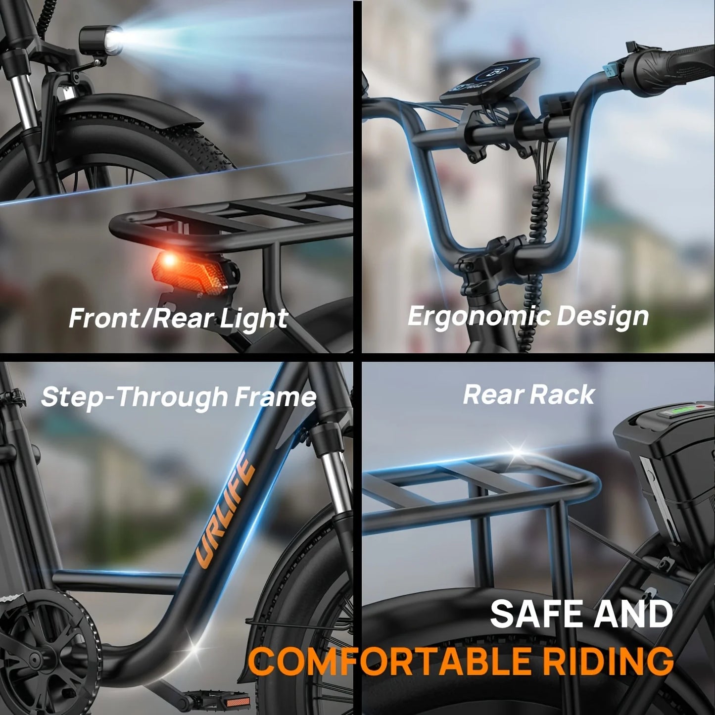URLIFE 1000W E20 Electric Bike Removable 48V Battery