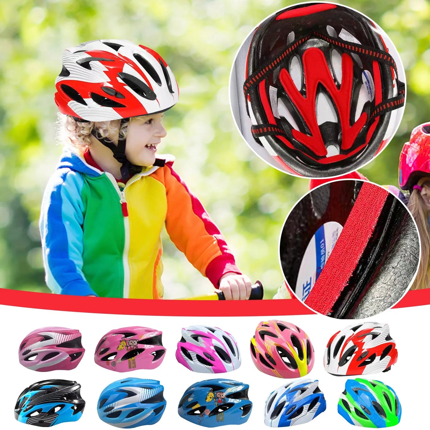 Kids Helmet Set 48 to 55cm Protective Gear For Skateboard Bike Skating Cycling