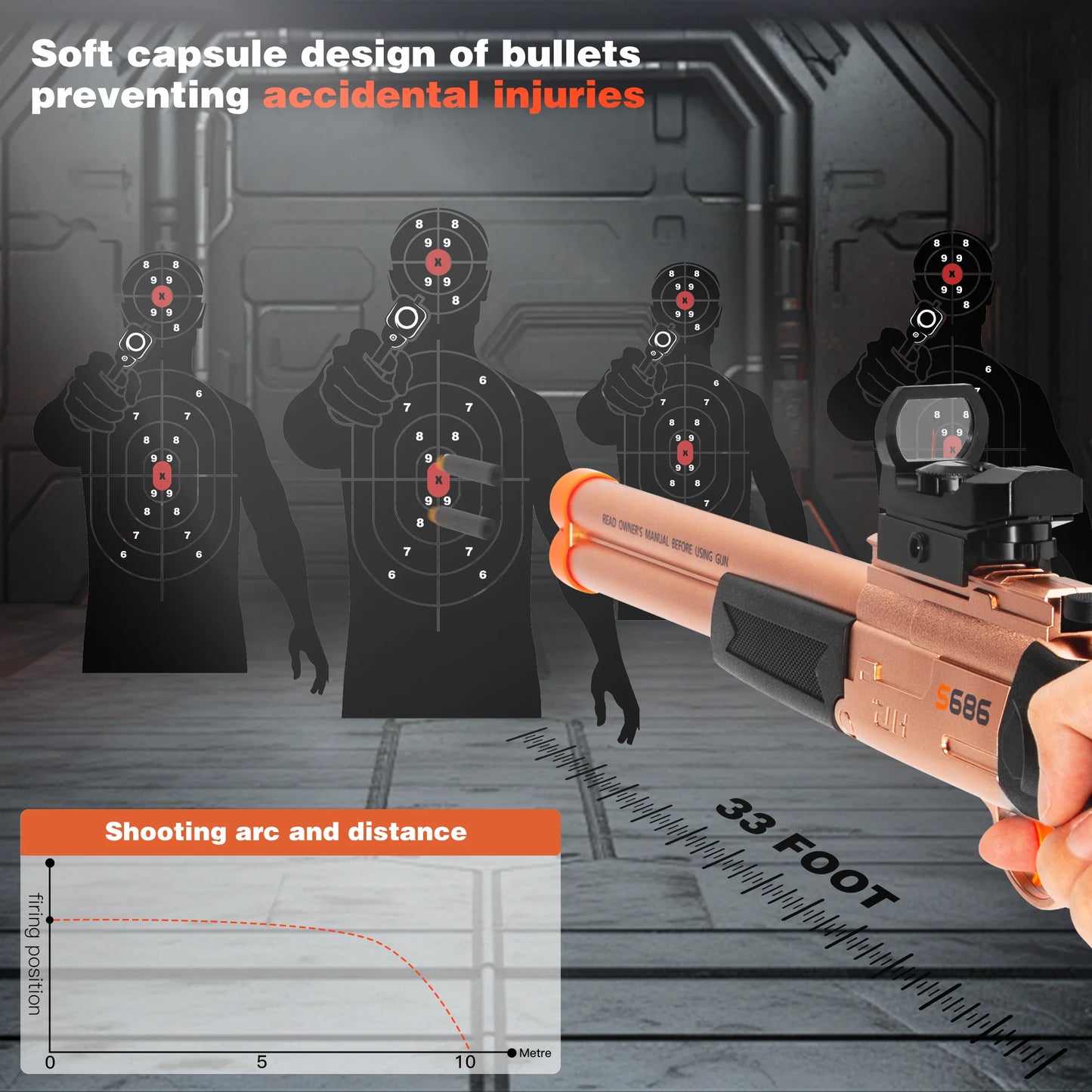 Toy Gun Double Barrel Shotgun Toy,with 20 Soft Bullet Darts, Toy Foam Blaster Foam Dart Blaster with Scope for Kids, Youth, Teen