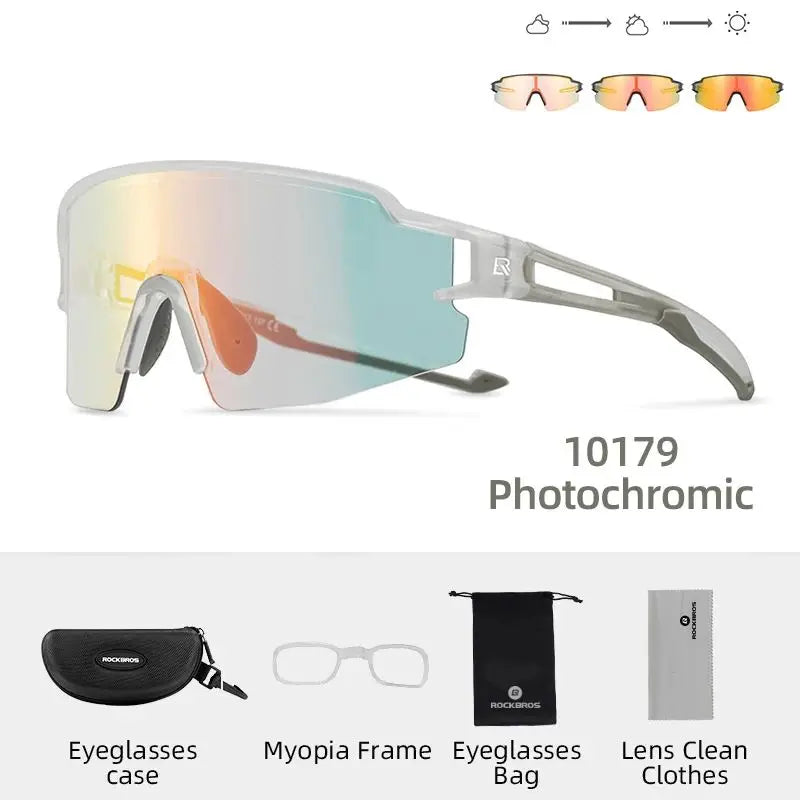 Rockbros Photochromic Cycling Glasses UV Protection Windproof Eyewear