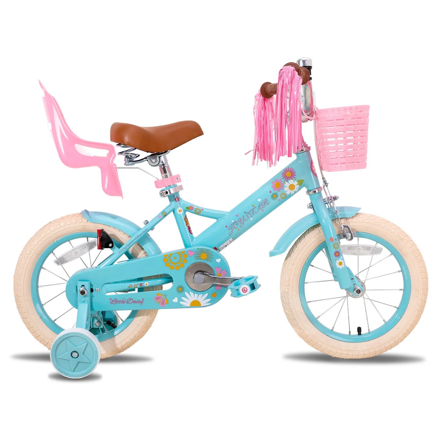 JOYSTAR Little Daisy Kids Bike For Girls Ages 2-7 With Doll Seat Streamers Flag