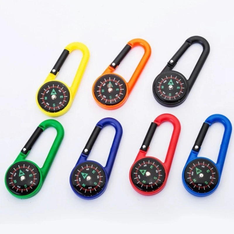 Mini Lightweight Compass With Carabiner Keychain For Camping Survival