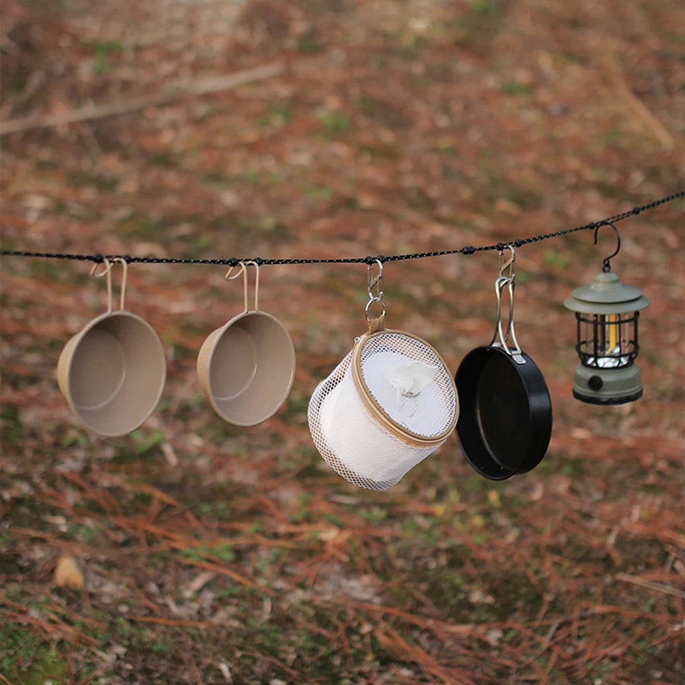 3 M Camping Stretch Clothesline With 12 Clips Hanging Laundry Drying Rope Portable Travel Clothesline Cord for Hotel Trip Cruise