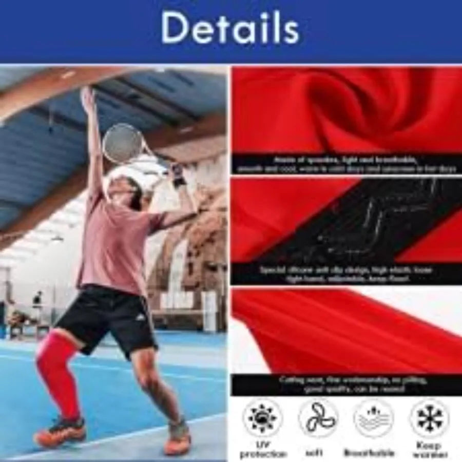 Long Knee Sleeve For Running Basketball Cycling Compression With UV Protection
