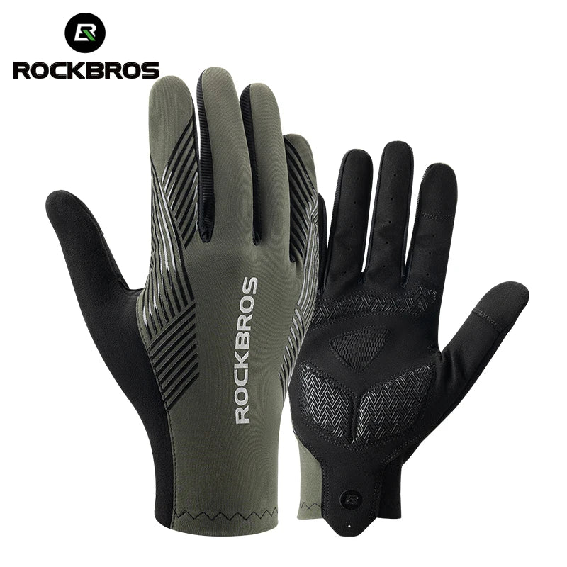 Rockbros Cycling Gloves Breathable Full Finger Touchscreen Non Slip MTB RoadBike
