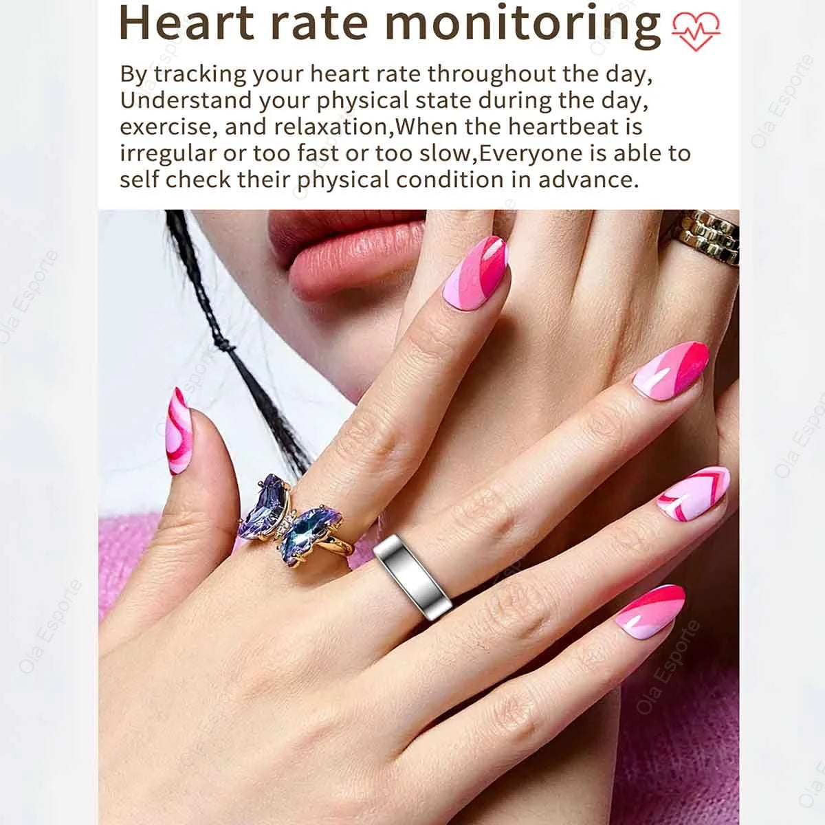Smart Ring With Heart Rate And SpO2 Monitor IP68 Waterproof