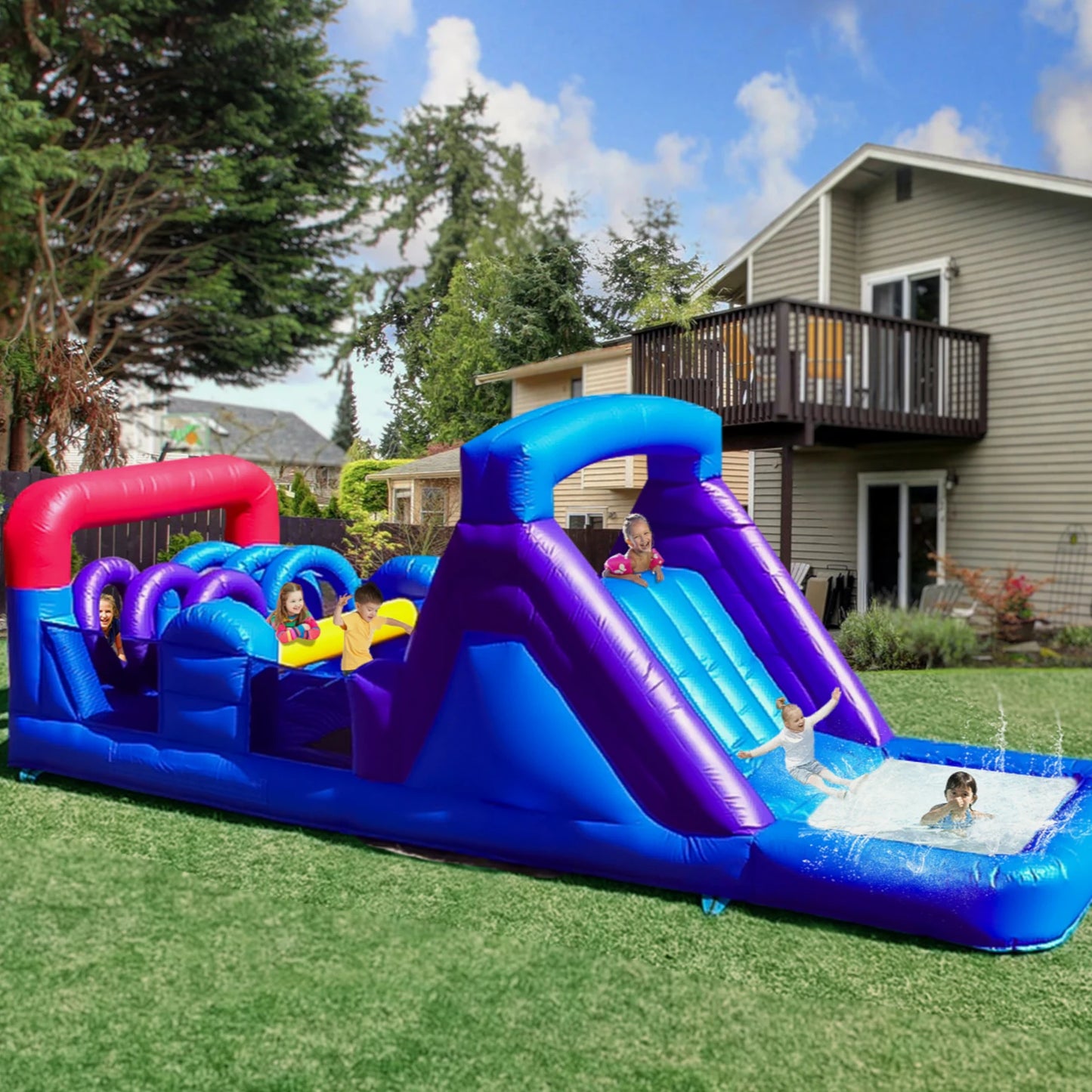 6.7m Commercial PVC Inflatable Obstacle Course Bounce House Castle For Kid Party Children's playground, children's toys