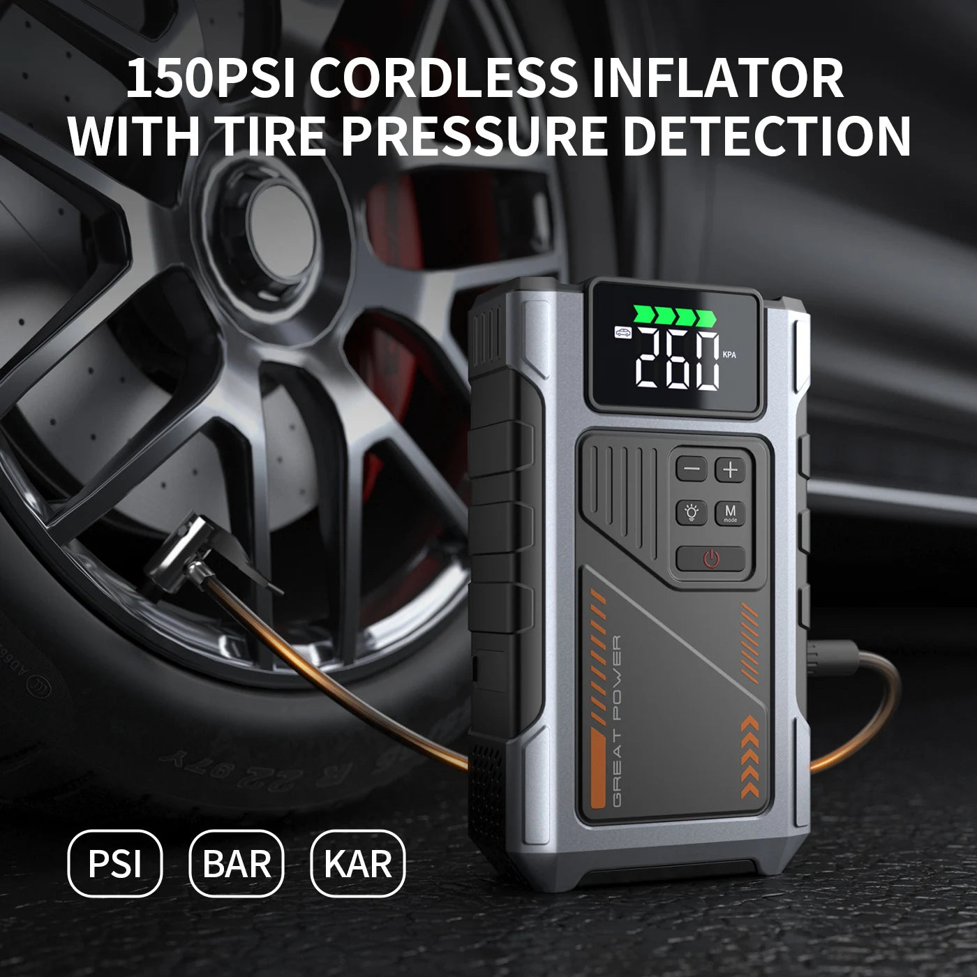 Geeneu Portable Jump Starter With Air Compressor 3000A Peak