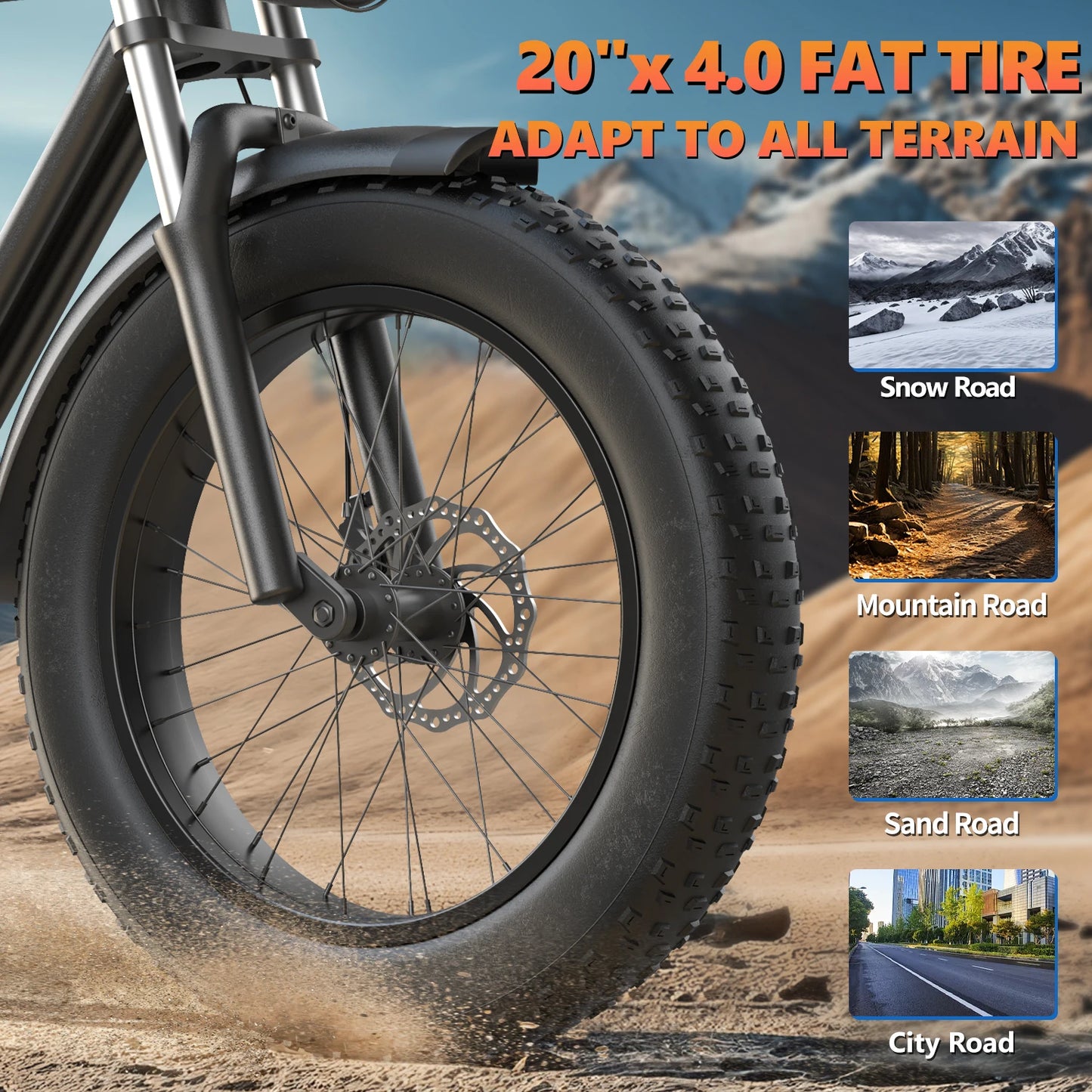 Kickwey K7 1500W Electric Fat Tire Mountain Bike
