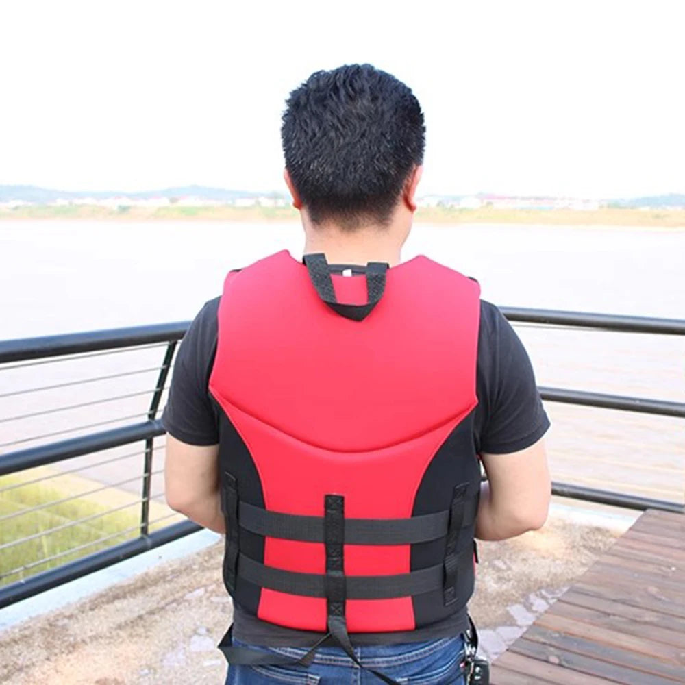 Neoprene Sea Life Jacket Adults Men Buoyancy Drifting Safety Vest Buckle Floating Foam Surfing Sailboard Racing Boats Kayaks