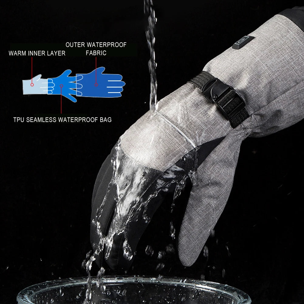 Hand Warmer Heated Gloves 5000mAh Battery Waterproof For Outdoor Activities