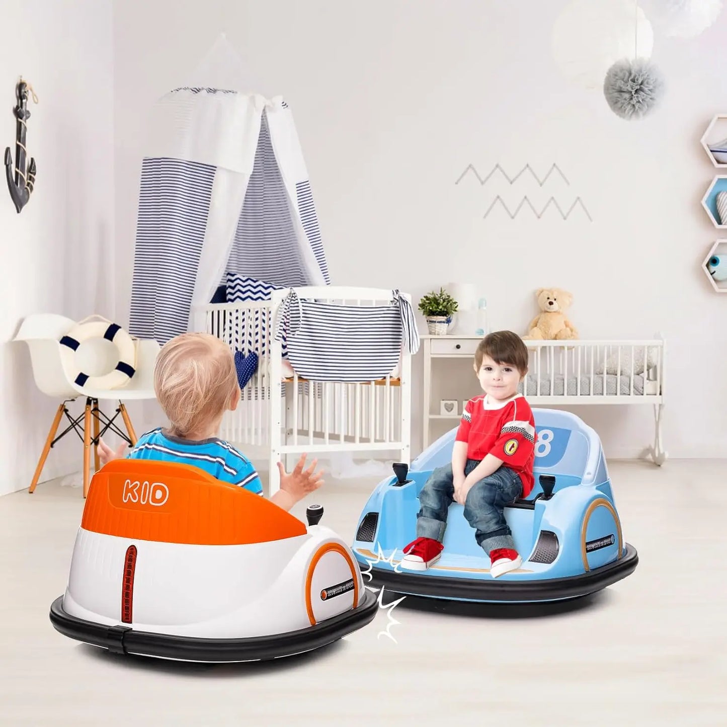 12V Ride On Bumper Car for Kids Ride on Toy Gifts Toddlers Electric Bumping Car with Remote Control, Battery Display, LED Lights