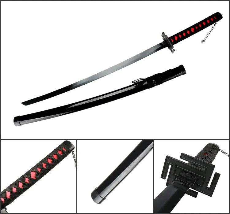 104cm Kurosaki Ichigo Katana Japanese Anime Character Cosplay Weapons Wooden Toy Sword Halloween Props