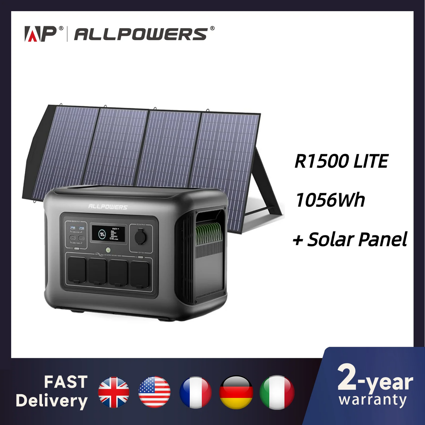 ALLPOWERS R1500 LITE Portable Power Station With Solar Panel