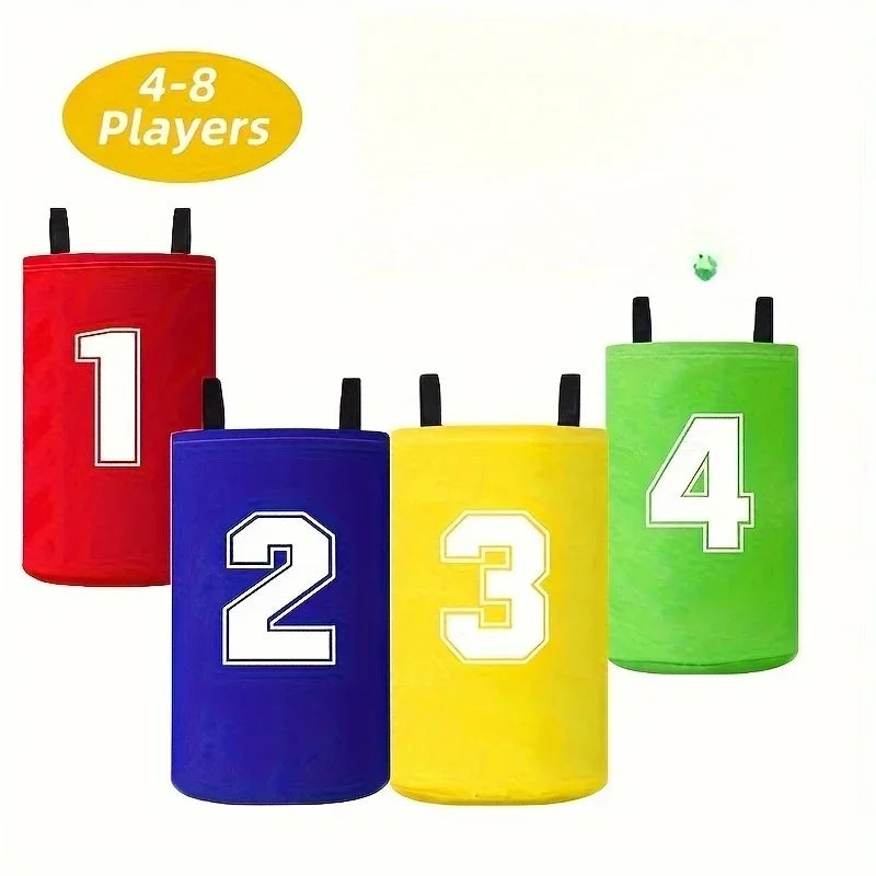 4pcs kids' canvas kangaroo hopping bags – sensory & educational, parent-child games. Perfect for outdoor lawn & family sports.