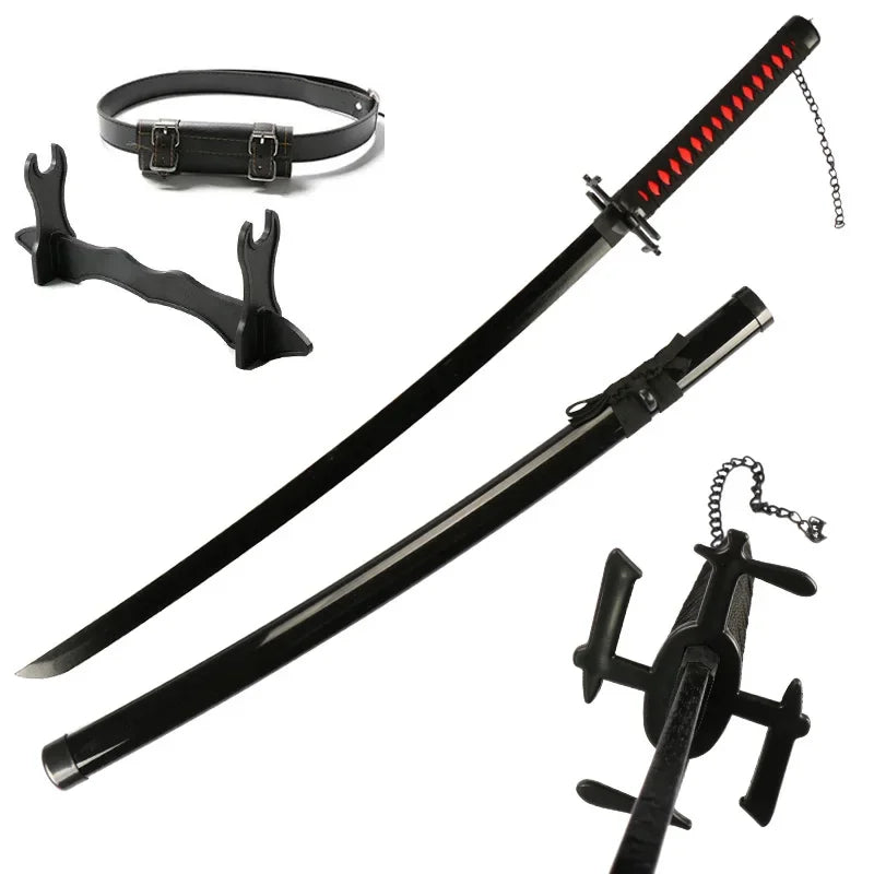104cm Kurosaki Ichigo Katana Japanese Anime Character Cosplay Weapons Wooden Toy Sword Halloween Props