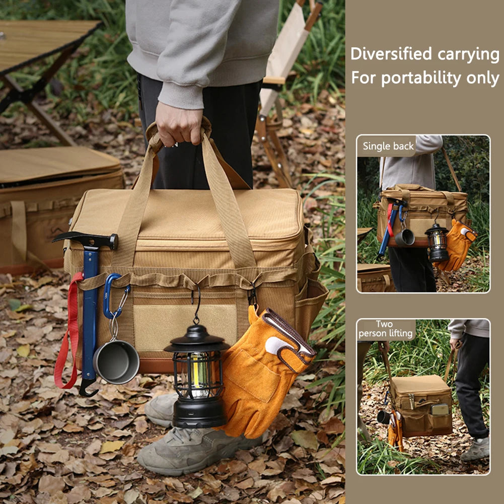30L Camping Utensil Organizer Detachable Multifunctional Stove Storage Case