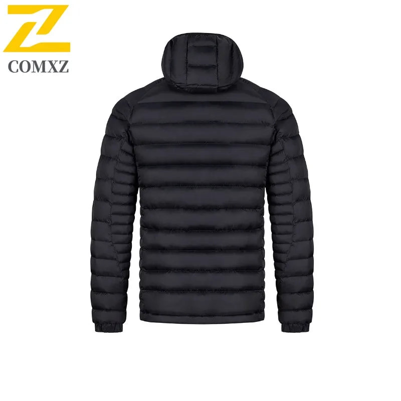COMXZ Mens Winter Hooded Cotton Jacket With Fleece Lined Parka