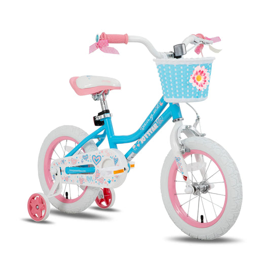 JOYSTAR Colorful Girls Bike With Basket And Training Wheels 12 14 16 18 Inch