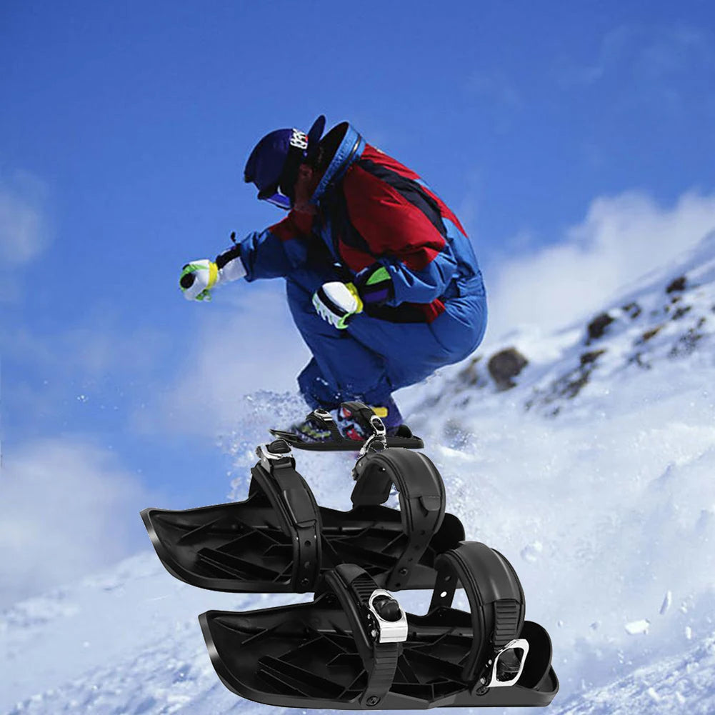 Adjustable Mini Ski Skates Skiboards Snowboard Boots Fits In Backpack