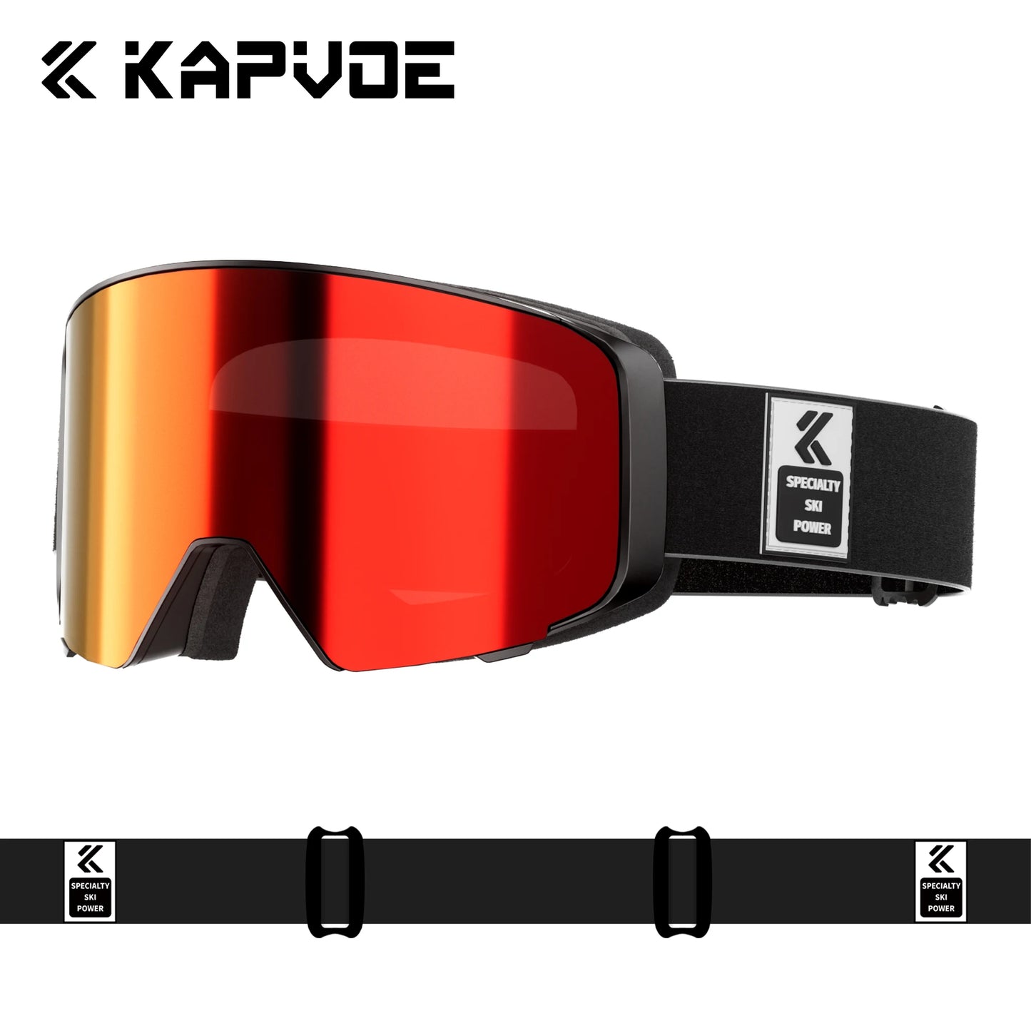 KAPVOE Outdoor Photochromic Ski Goggles UV400 Anti Fog Magnetic Snow Glasses