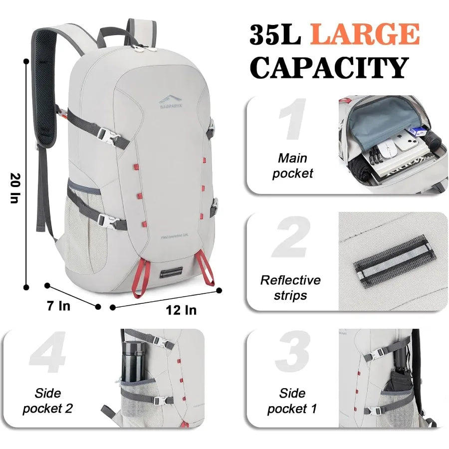 Hiking Backpack 35L Ultra Lightweight Packable Daypack for Men Women Travel