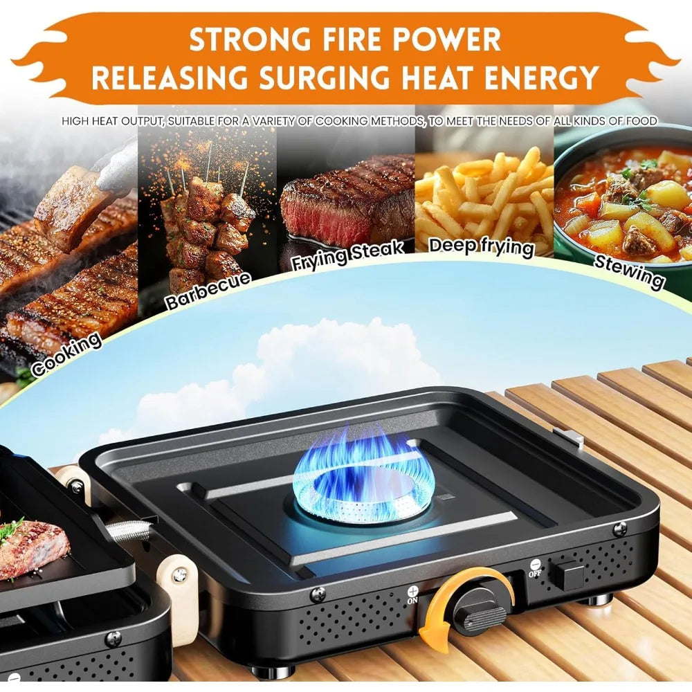 YTYIN 2 Burner Propane Camping Stove Foldable Portable With Ignition